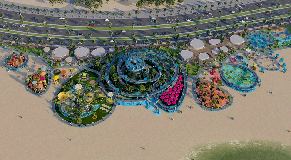 Разноцветные площадки: архитекторы показали проект набережной в ОАЭ