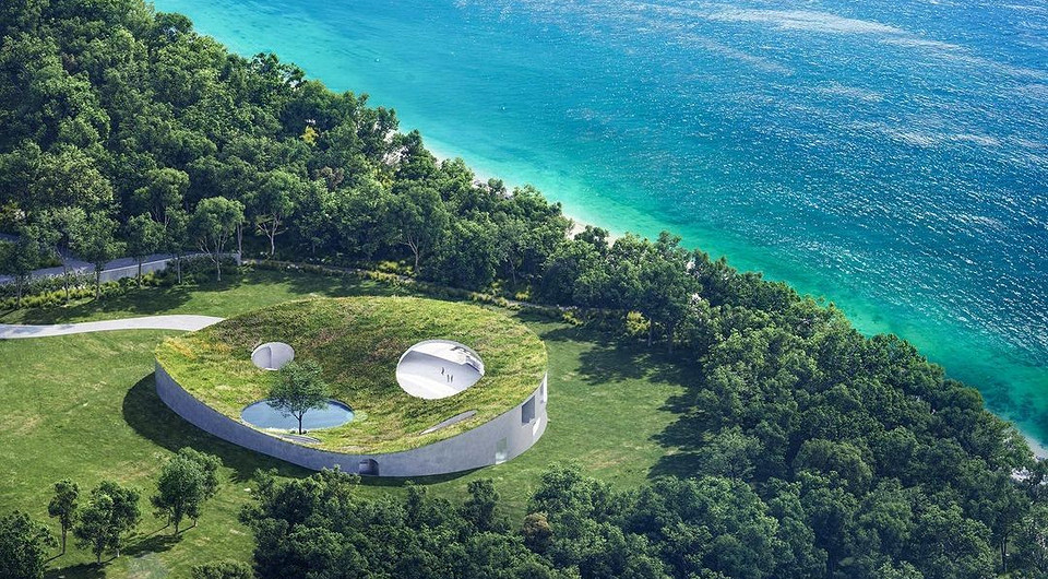 На острове в Японии построят дом-ракушку с видом на побережье На острове в Японии построят дом-ракушку с видом на побережье