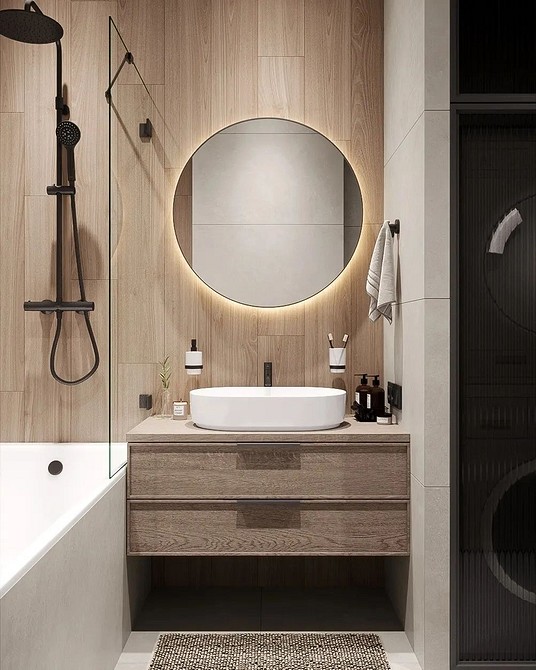 Интерьер ванной комнаты в современном стиле: тренды дизайна 2023–2024 с красивыми фото