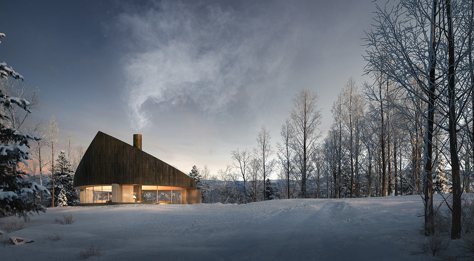 Необычный проект: архитекторы показали круглый дом со стеклянным первым этажом