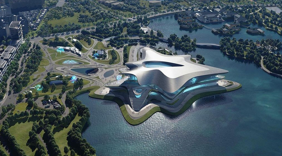 Бюро Захи Хадид показало визуализации музея в виде звездной системы в Китае Бюро Захи Хадид показало визуализации музея в виде звездной системы в Китае