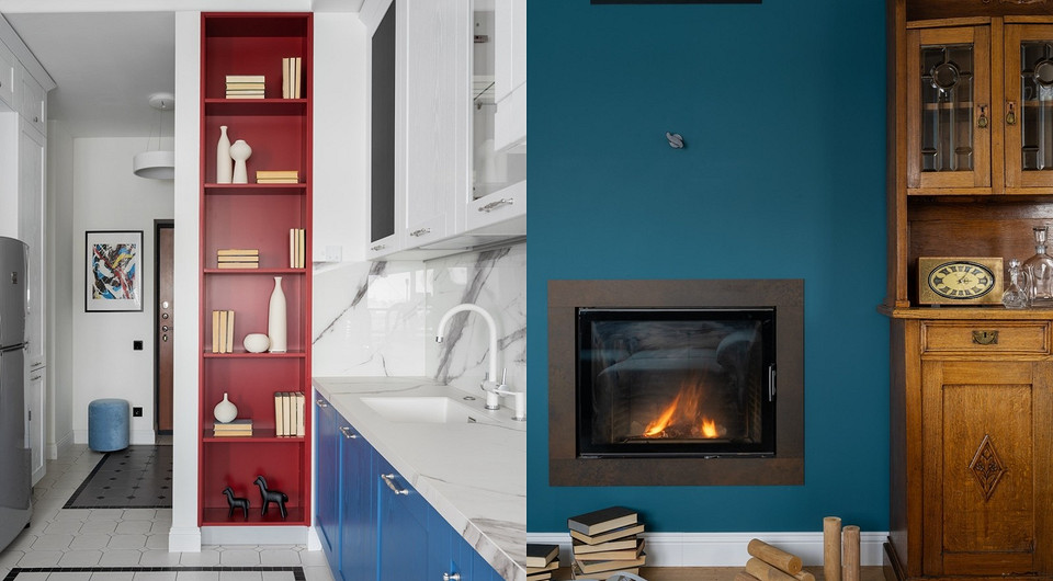 Цвет, антиквариат и классная планировка: квартира 74 кв. м для творческой пары 