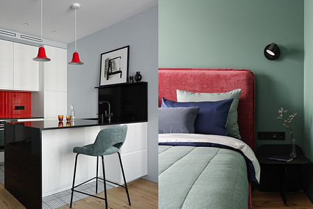 Эта работа с цветом вам понравится! Квартира 69 кв. м для мужчины