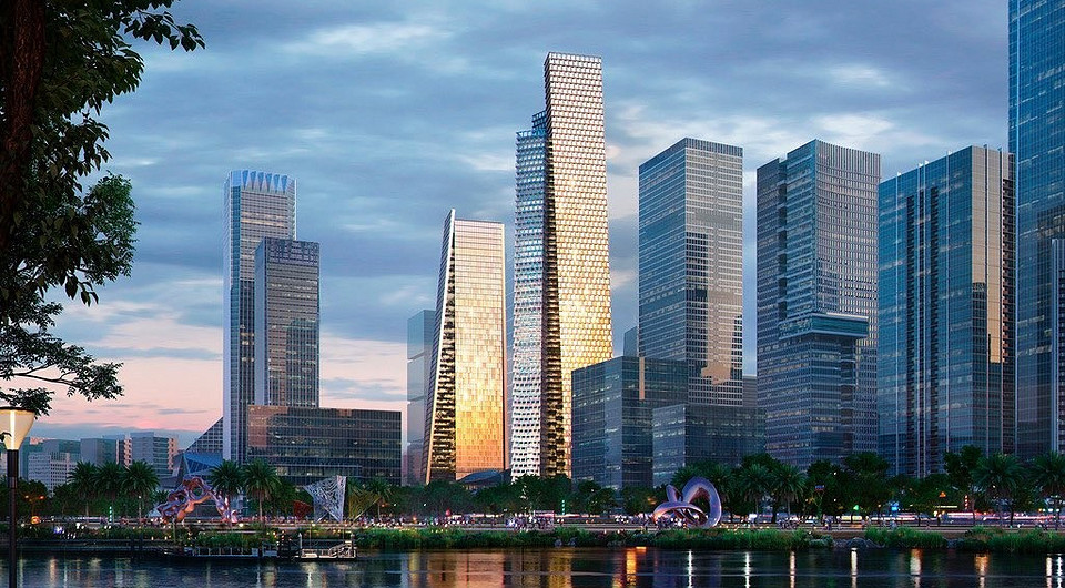 Оазис посреди города: в Китае построят наклонные башни с зелеными террасами