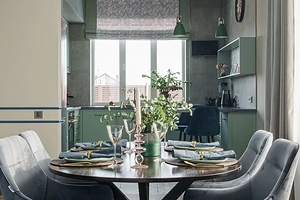 Уютный загородным дом 157 кв. м с цветным интерьером