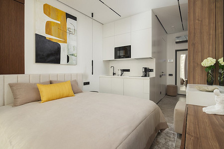 Как номер в люксовом отеле: маленькая квартира 17 кв. м с кухней-спальней