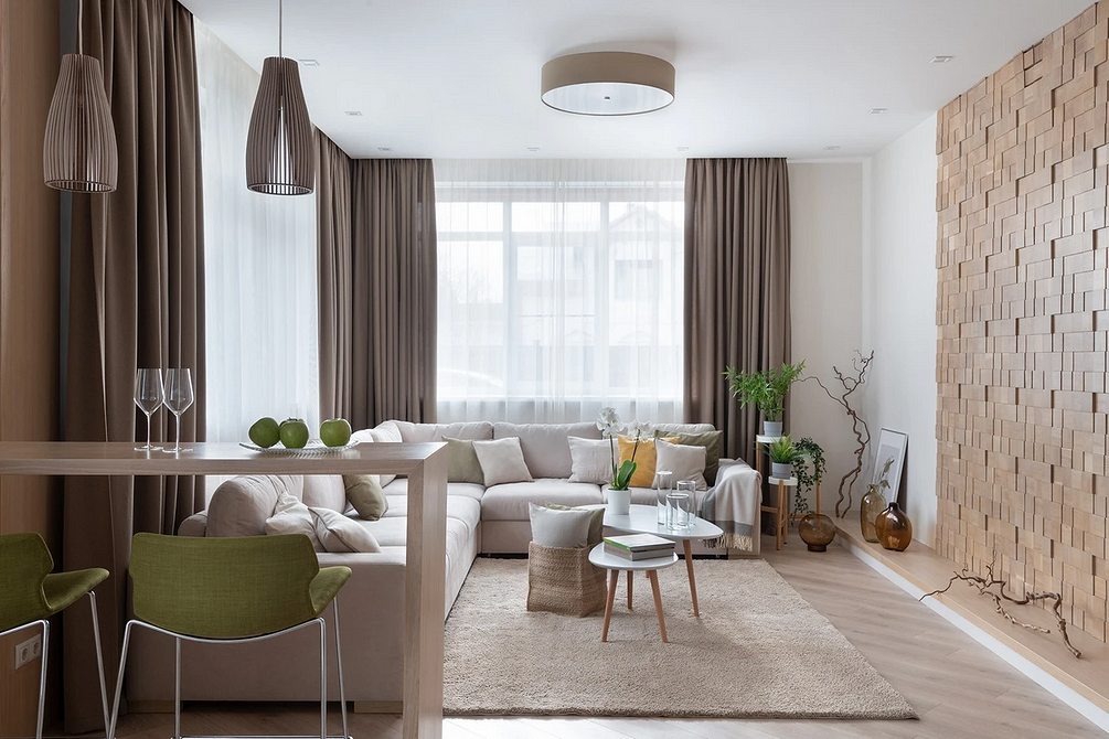 Функциональное гостеприимство - интерьер гостиной с угловым диваном