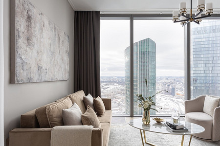 Маленькие апартаменты на 75-м этаже в «Башне Федерация» Москва-Сити