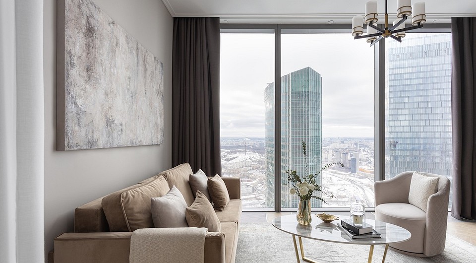 Маленькие апартаменты на 75-м этаже в «Башне Федерация» Москва-Сити