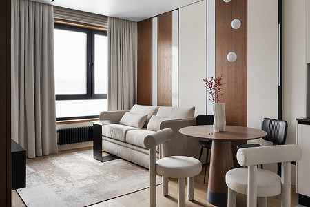 Умный интерьер с заботой о маме: маленькая функциональная квартира 37 кв. м