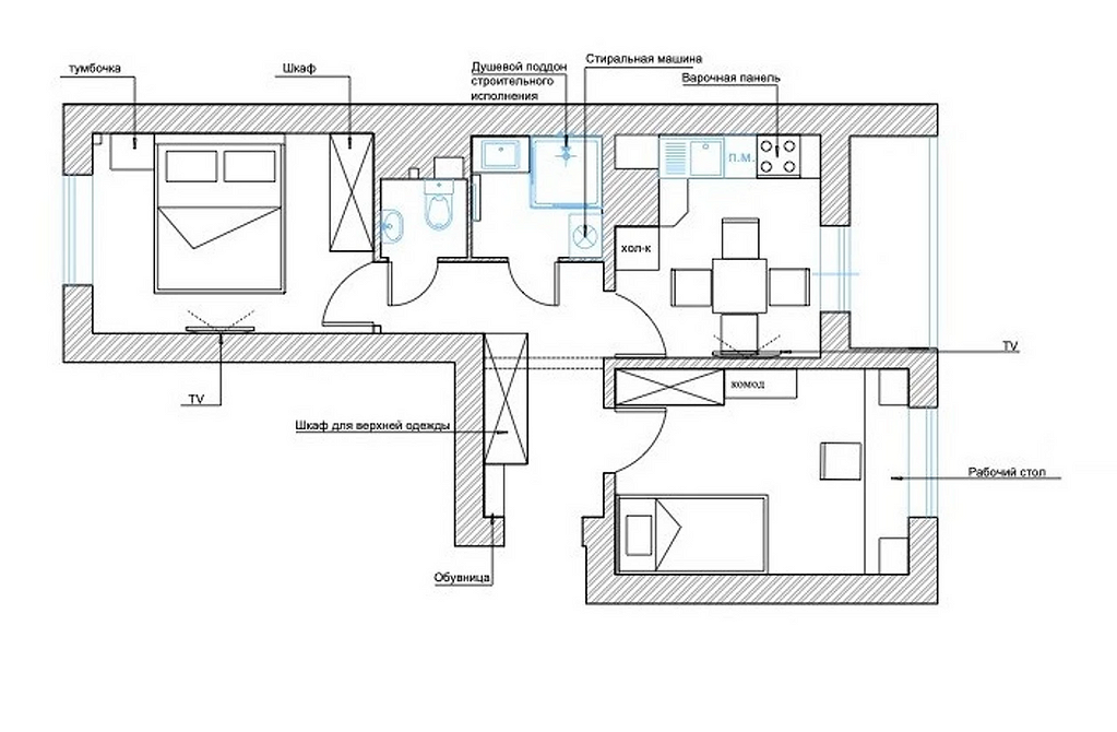Планировка двухкомнатной квартиры: 7 готовых вариантов и примеры проектов (95 фото) 