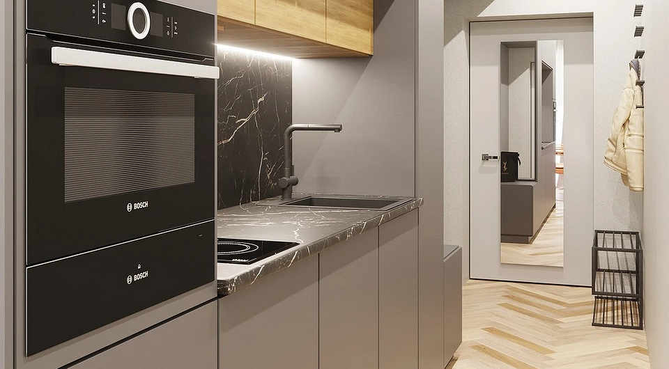 Кухня в коридоре в квартире: 62 идеи, планы и схемы | ivd.ru