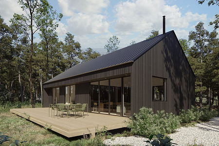 Одноэтажный дом с террасой: 7 классных проектов с планировками (103 фото)