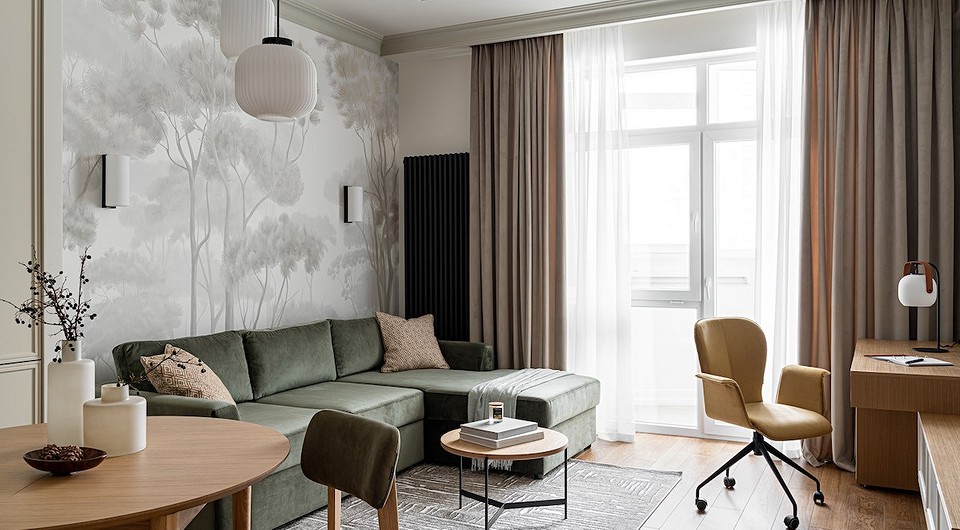 Продумано все: стильная евродвушка 56 кв. м с большим балконом для молодой пары