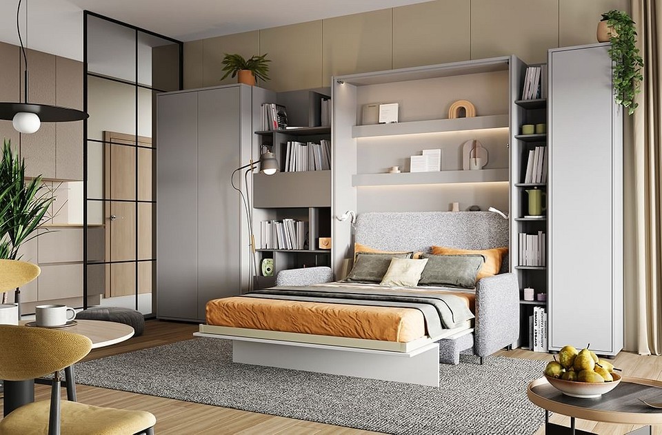 Полноценная кровать в однокомнатной квартире: как разместить, дизайн-идеи и86 фото
