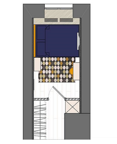 В угловой трешке площадью 56 кв. м одна из жилых комнат — настоящий «вагон» с габаритами 2,2х5,6 м. Более того, это не ровный прямоугольник, а его часть выступает внутрь помещен...