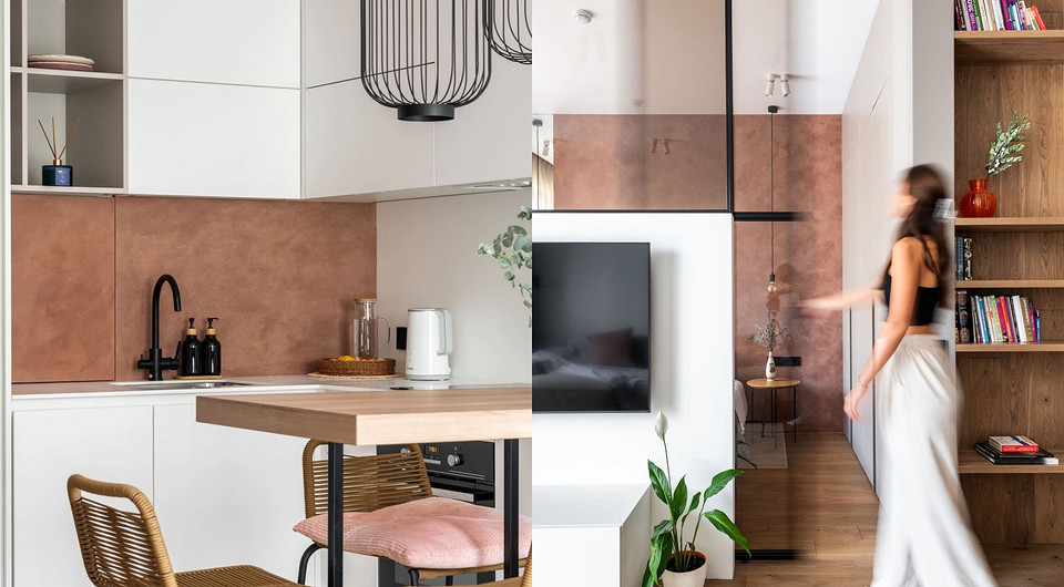 Функциональная однушка 40 кв. м: кухня-ниша вместо гардеробной, гостиная и спальня. Здесь есть все!