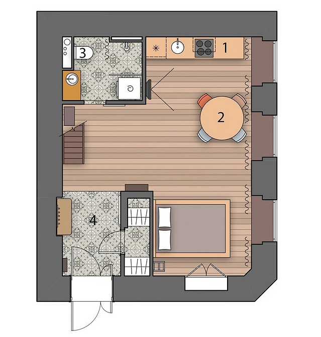 Квартира 40 кв. м: особенности оформления, 6 проектов с планировками и 102 фото