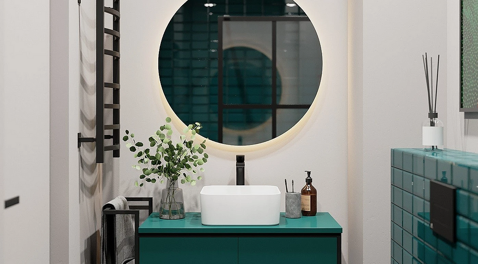 Зеленый цвет в интерьере ванной: 18 лучших идей оформления