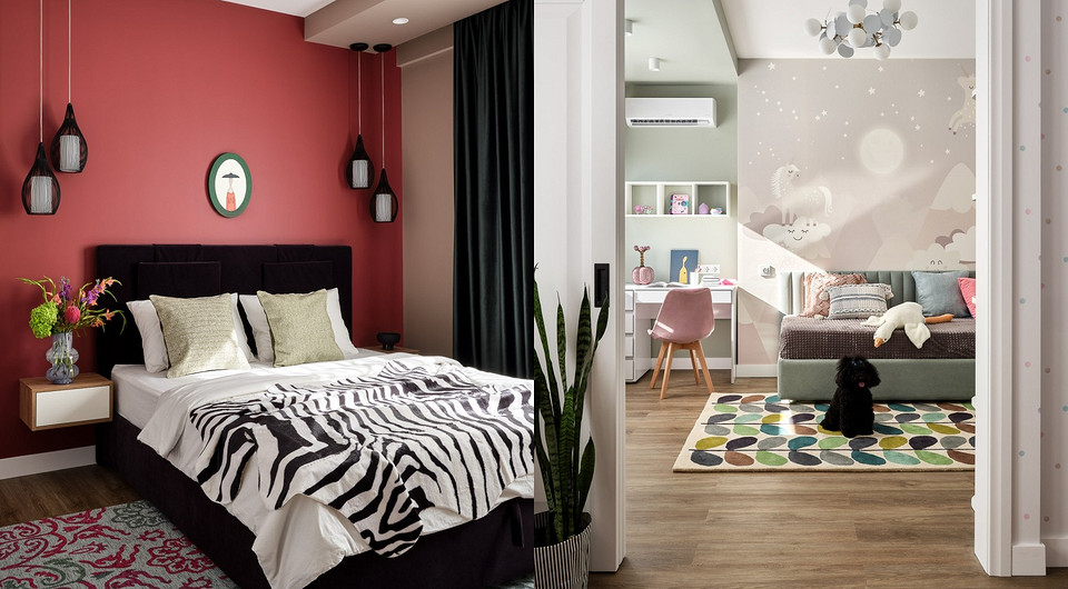 Из трех комнат — почти пять! Яркая квартира мечты для семьи с двумя детьми