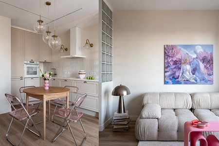 Уместили даже гардеробную: интерьер мечты в квартире 40 кв. м для девушки