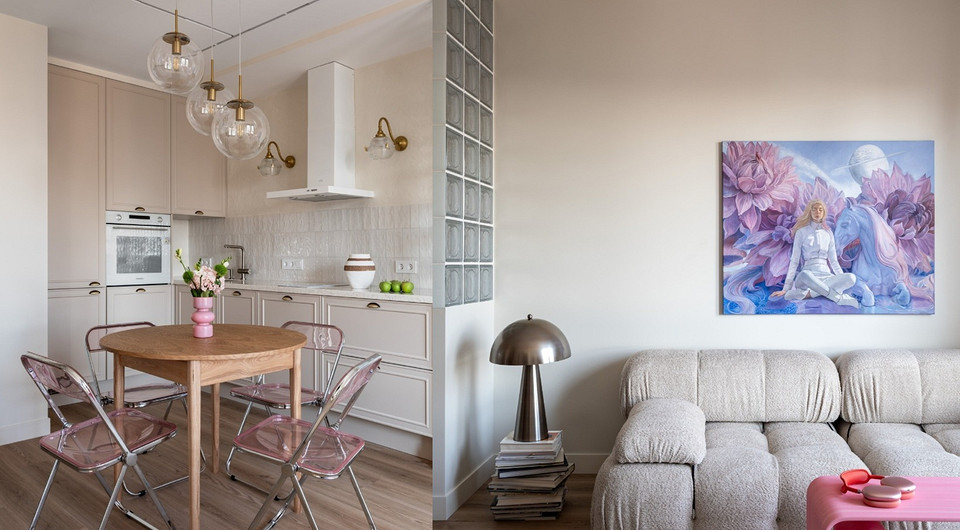 Уместили даже гардеробную: интерьер мечты в квартире 40 кв. м для девушки