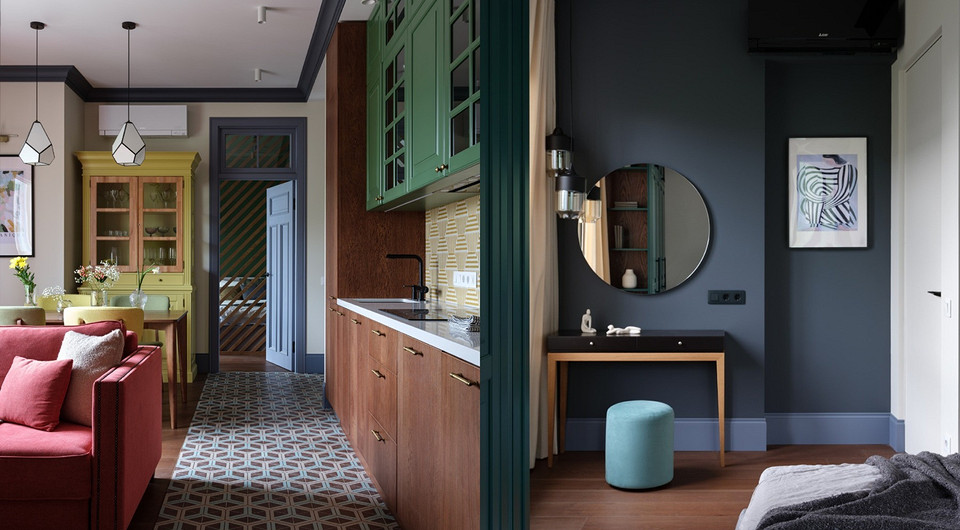 Как из трех комнат сделали четыре с кухней в коридоре: яркая квартира 90 кв. м для семьи Как из трех комнат сделали четыре с кухней в коридоре: яркая квартира 90 кв. м для семьи