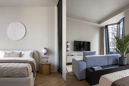 Необычная планировка с окном в душевой: квартира 42 кв. м в центре Москвы