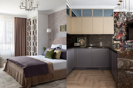 Роскошный ар-деко и «тропики»: квартира 80 кв. м в для семьи со взрослой дочерью