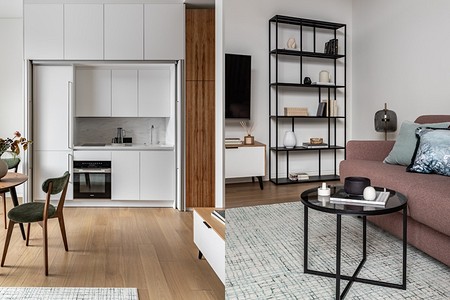 Кухня-шкаф и другие функциональные идеи: интерьер-трансформер 31 кв. м в центре Москвы