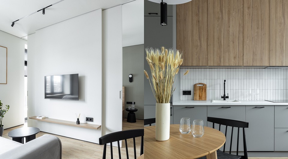 Шкаф-портал и раздвижные перегородки: интерьер-трансформер в маленькой квартире 42 кв. м Шкаф-портал и раздвижные перегородки: интерьер-трансформер в маленькой квартире 42 кв. м