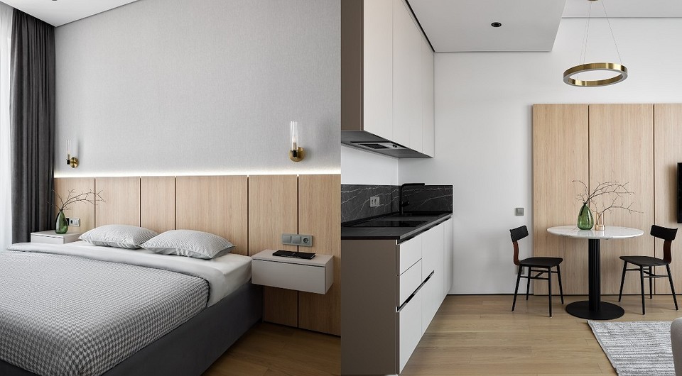 Из однушки в двушку с большой гардеробной и кухней-«обманкой»: квартира 42 кв. м