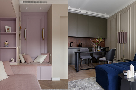 Однушка 52 кв. м для семьи с ребенком: отказались от спальни и создали необычный интерьер 