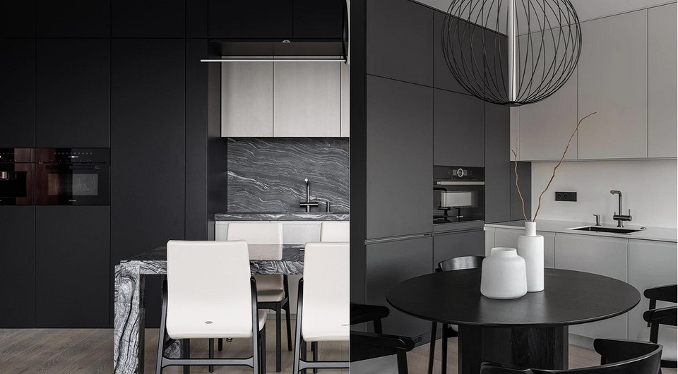 Черно-серая кухня: правила оформления, актуальные решения и 88 фото