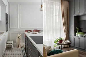Уютная квартира 67 кв. м для молодоженов и большой собаки: красивая отделка, продуманная мебель и идеи для интерьера собачников
