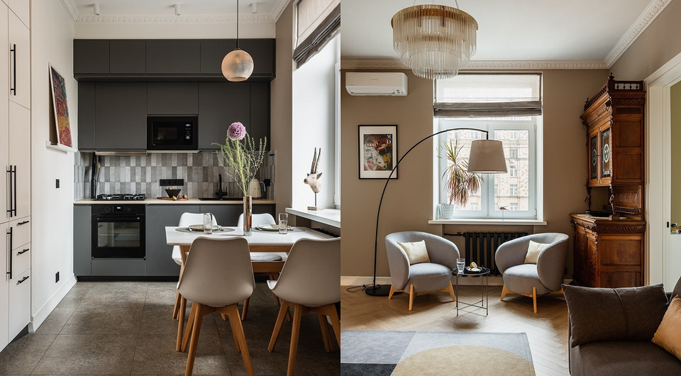 Этот интерьер восхищает! Квартира архитектора 72 кв. м в знаменитом доме на Проспекте Мира в Москве. Потрясающее до и после