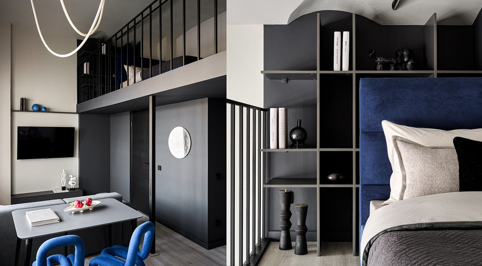 Два этажа на 42 кв. м: как дизайнеру удалось уместить все? Кухня 3 квадрата и спальня на антресоли Два этажа на 42 кв. м: как дизайнеру удалось уместить все? Кухня 3 квадрата и спальня на антресоли