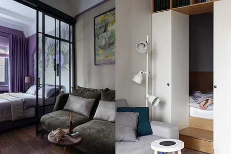 Как сделать отдельную спальню в студии или однушке? 9 реальных проектов