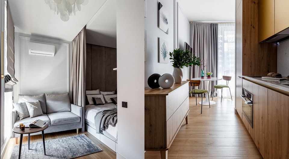 Уместили все! Спальня, мини-гостиная и кухня на 24 кв. м. Квартира в Сочи для отпуска