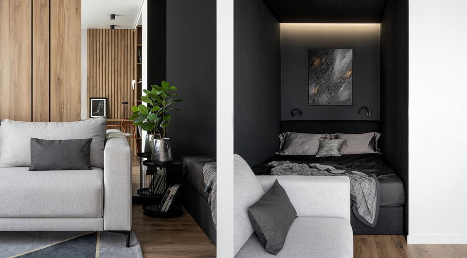 Студия 34 кв. м с функциями двушки: квартира для аренды в Минске