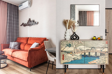 Для любителя Японии: однушка 40 кв. м необычным интерьером с отсылками к хобби хозяина