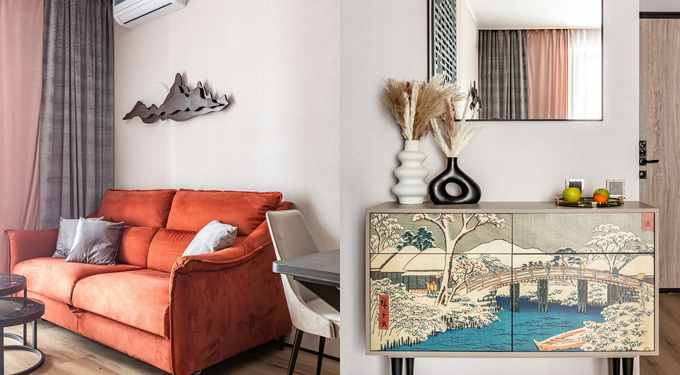 Для любителя Японии: однушка 40 кв. м необычным интерьером с отсылками к хобби хозяина
