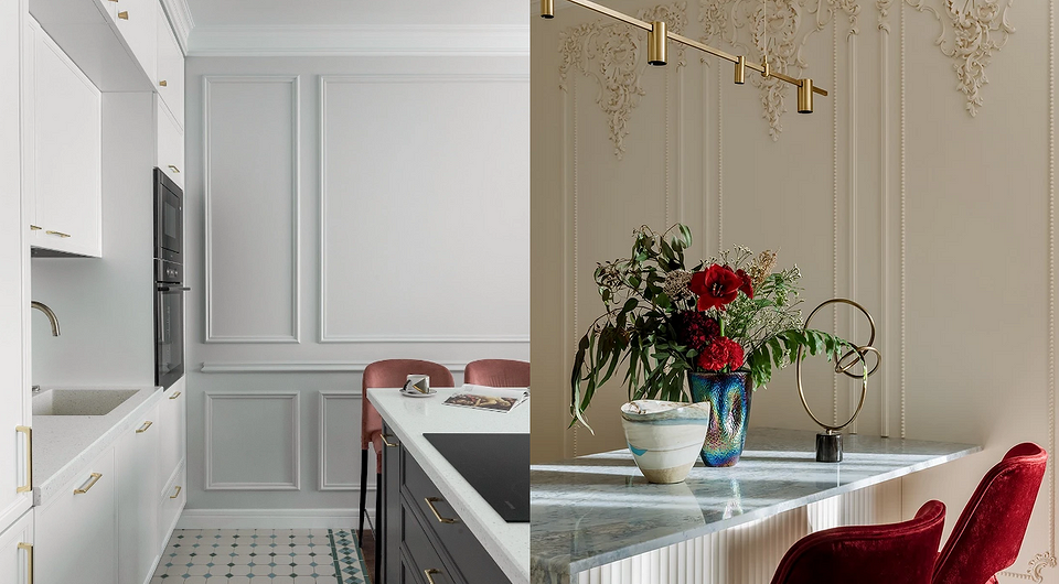 Молдинги на кухне: виды, особенности применения и подходящие стили (58 фото)
