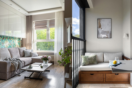 Природу в дом: уютная и очень функциональная однушка 48 кв. м для современной зрелой женщины 