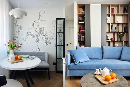 В подарок маме: однокомнатная квартира 39 кв. м функциями двушки и стильным интерьером