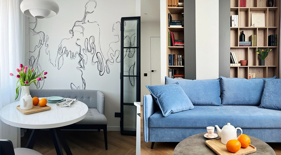 В подарок маме: однокомнатная квартира 39 кв. м функциями двушки и стильным интерьером