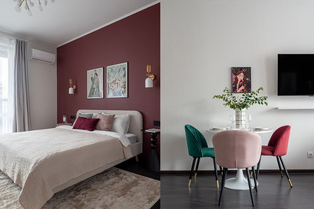 Этот цвет не оставит равнодушным! Студия 26 кв. м в Санкт-Петербурге