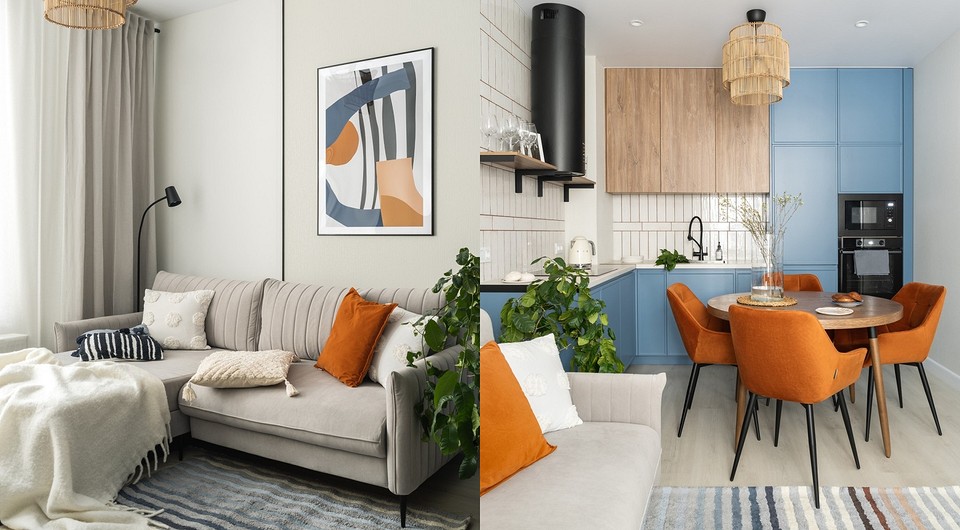 Квартира холостяка с заделом на будущее: яркий интерьер однушки 37 кв. м