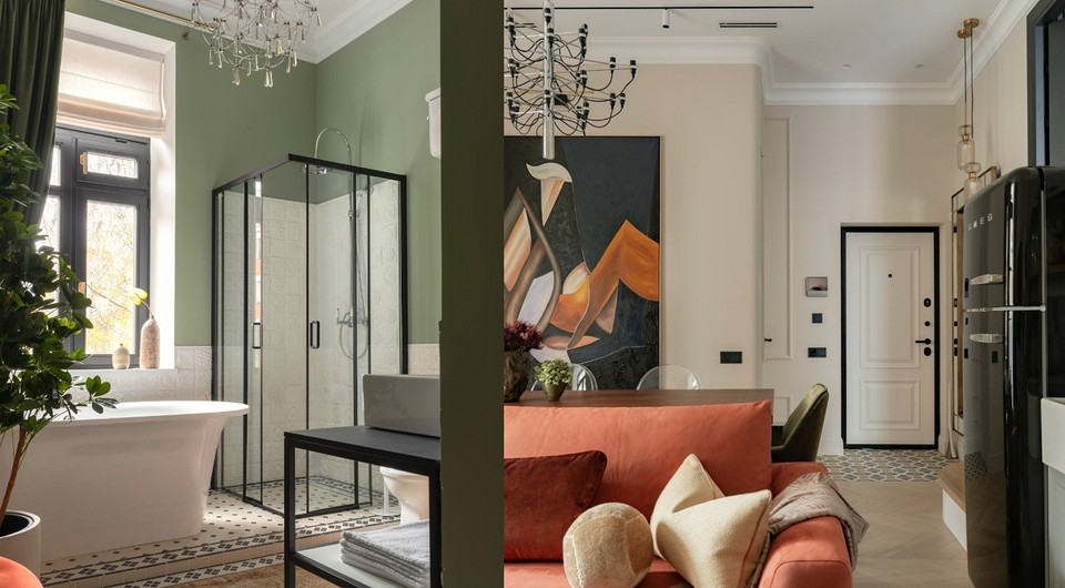 Такого интерьера вы еще не видели! Квартира 59 кв. м с ванной вместо кухни и атмосферным дизайном (фото до и после) Такого интерьера вы еще не видели! Квартира 59 кв. м с ванной вместо кухни и атмосферным дизайном (фото до и после)