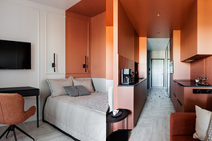 Такой студии вы еще не видели! Уместили все на 29 кв. м и создали яркий интерьер (фото до и после)